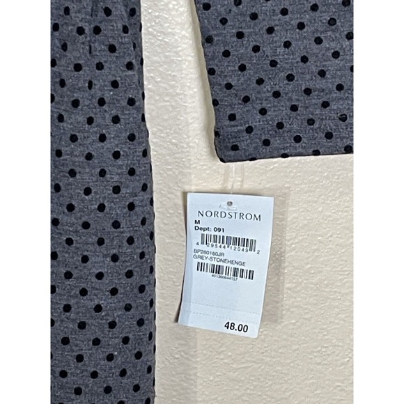 Frenchi Polka Dot Grey 3/4 Sleeve Dress Size Medium BNWT - Picture 2 of 5